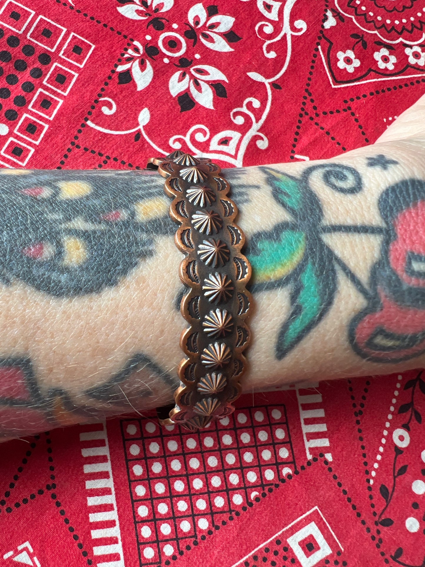 Copper Repousse Cuff