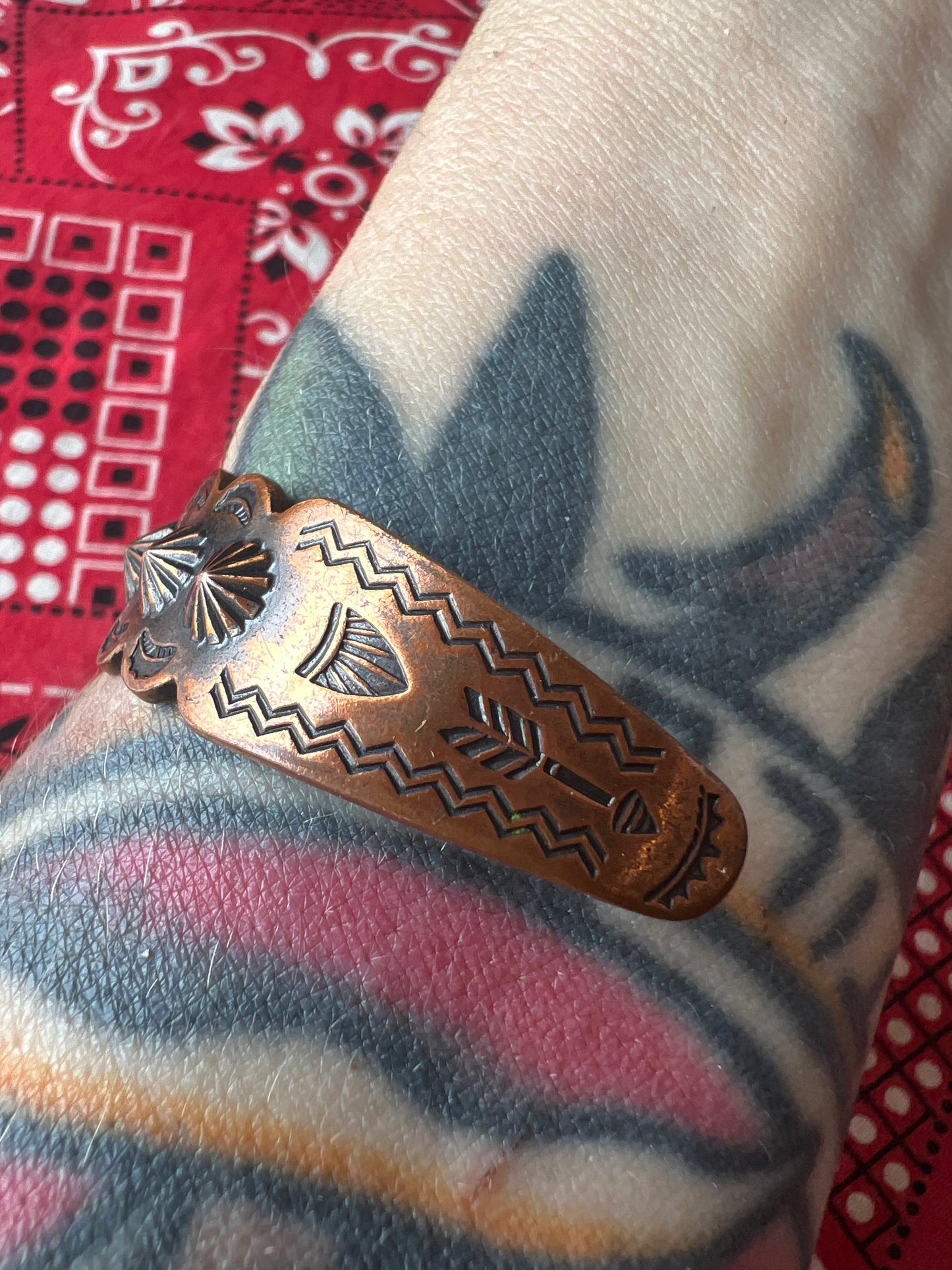 Copper Repousse Cuff