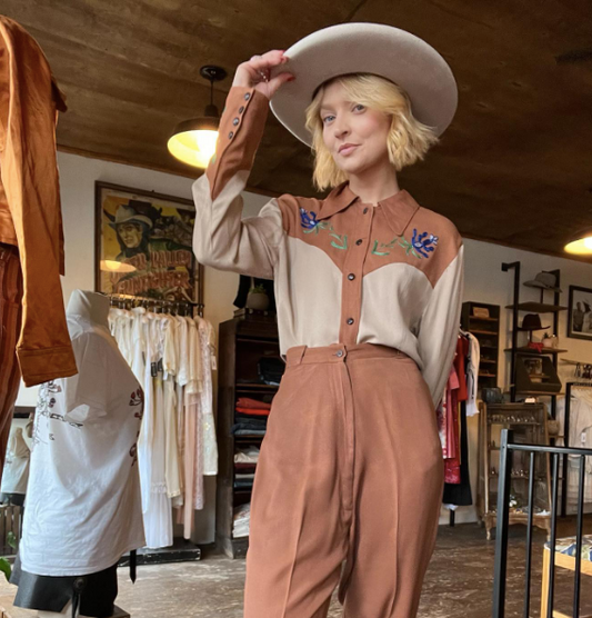 1950's Western Suit with Chain Stitching