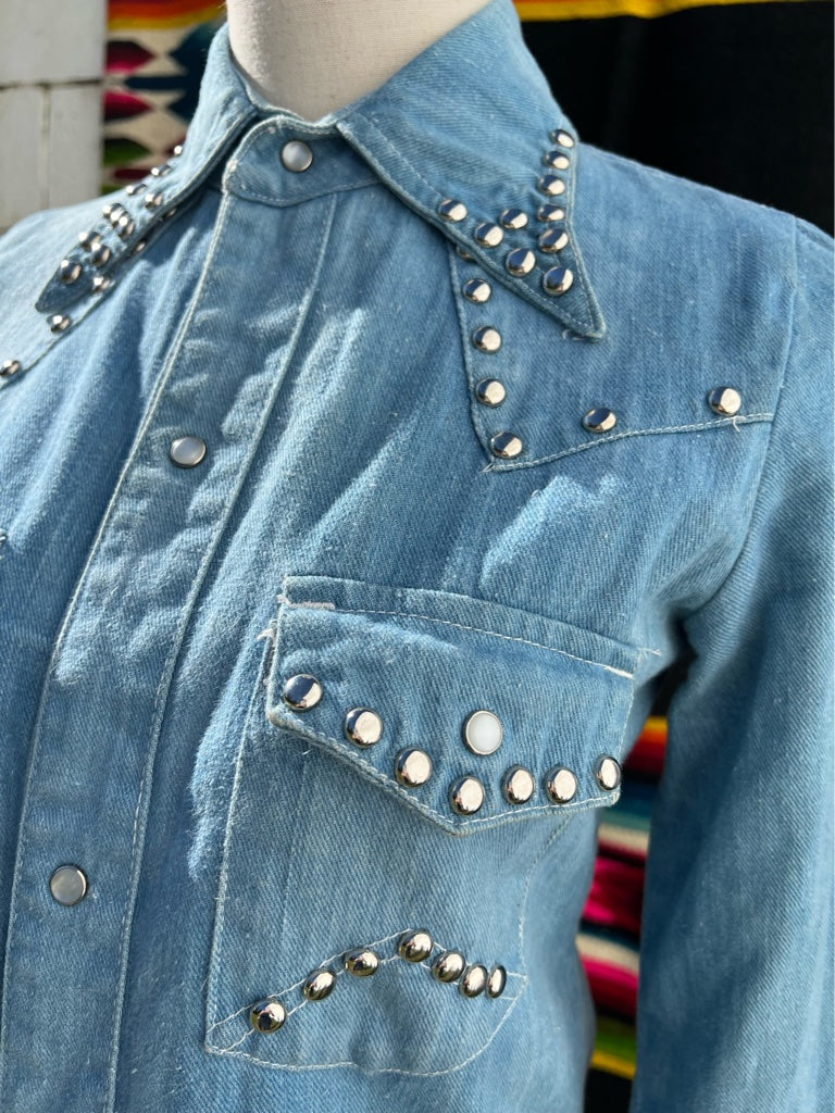 1970s Studded Denim Shirt