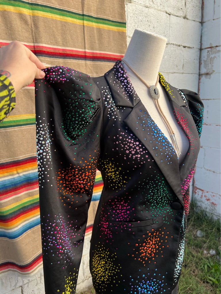 Queen of Sparkles Rainbow Rhinestone Jacket