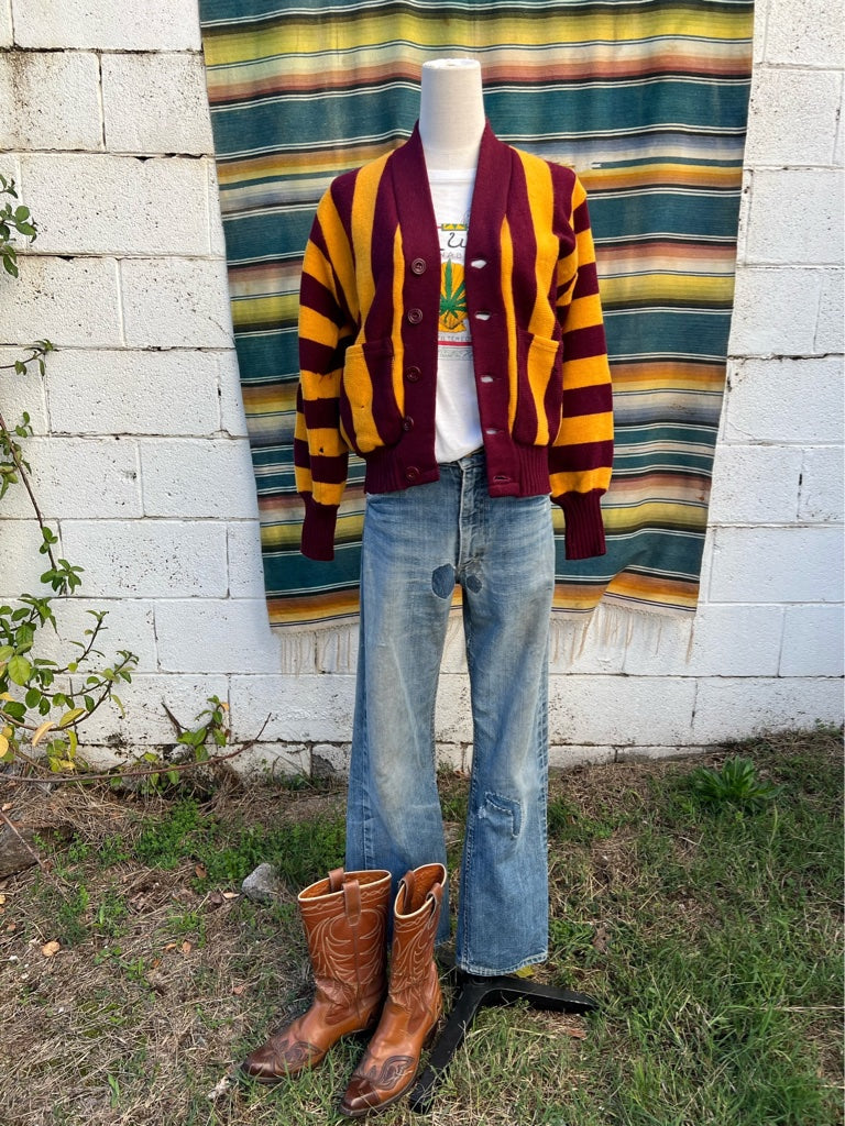 40s/50s Striped Stadium Sweater