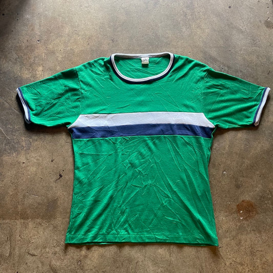 VTG Single Stitch Green Athletic Tee