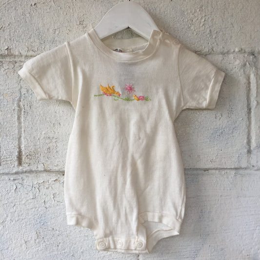 1950s Duck Embroidered Onesie