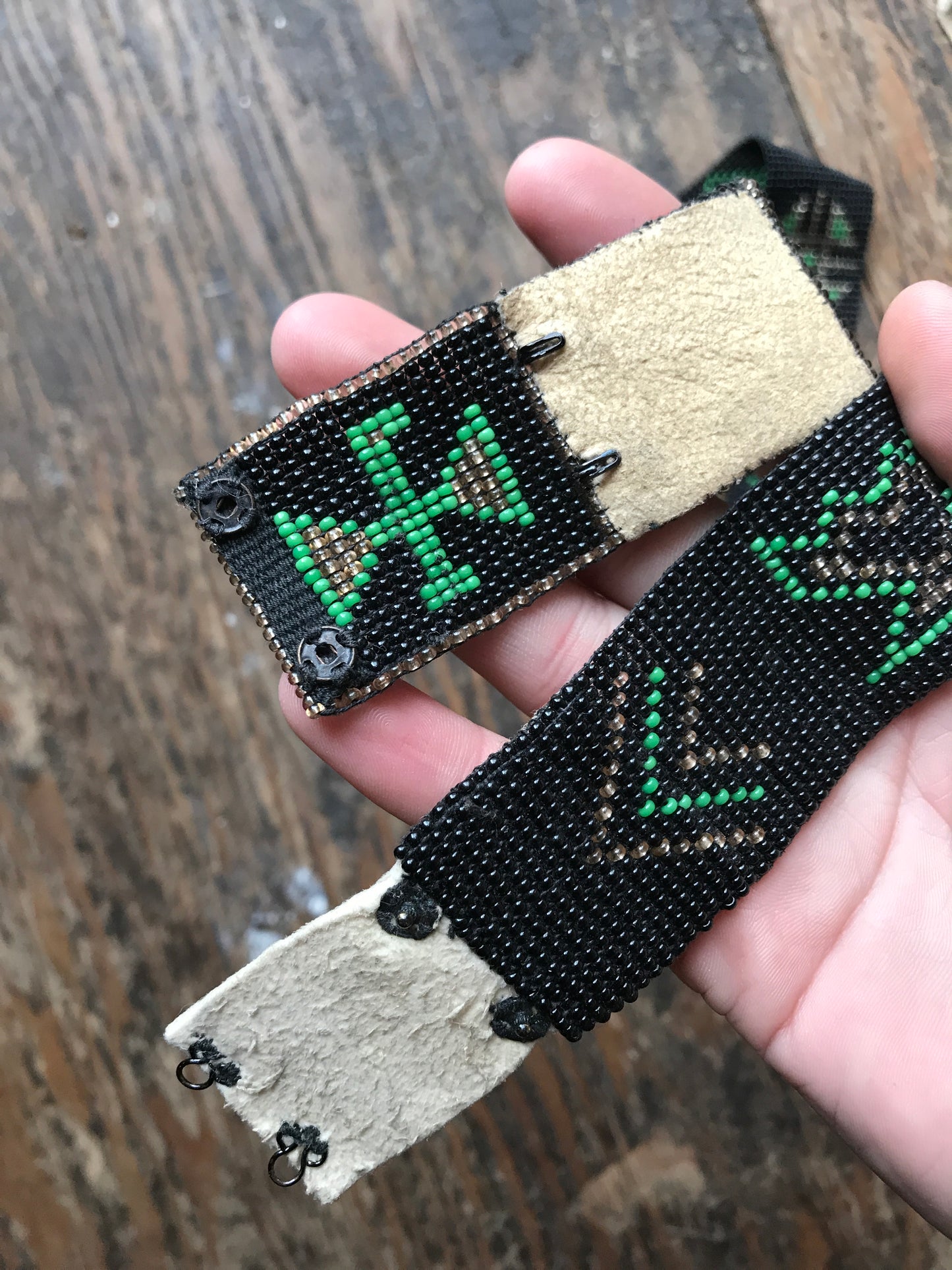 1950s Native American Hand Beaded Buckskin Belt