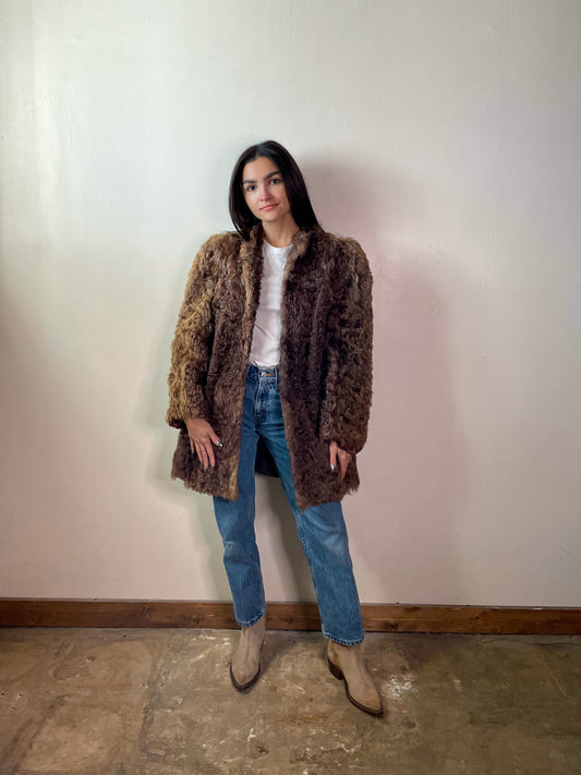 Vintage Fur Open Front Waistcoat