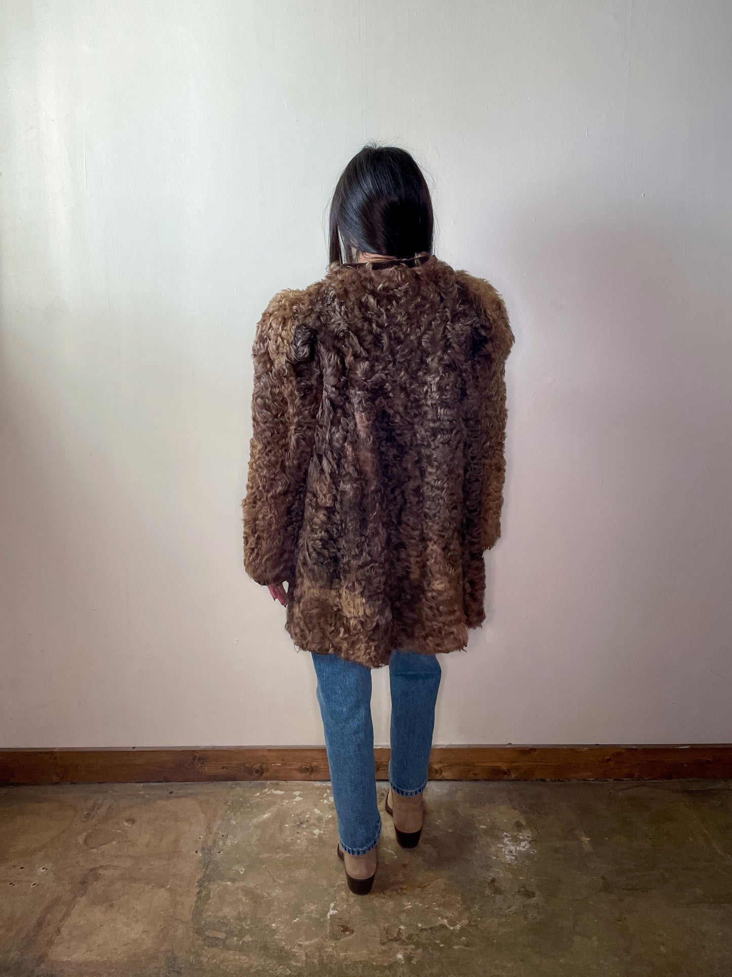 Vintage Fur Open Front Waistcoat