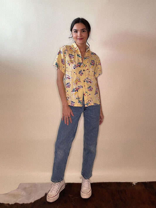 Novelty Soap Box Derby Don Carlos Jr. Short Sleeve Blouse