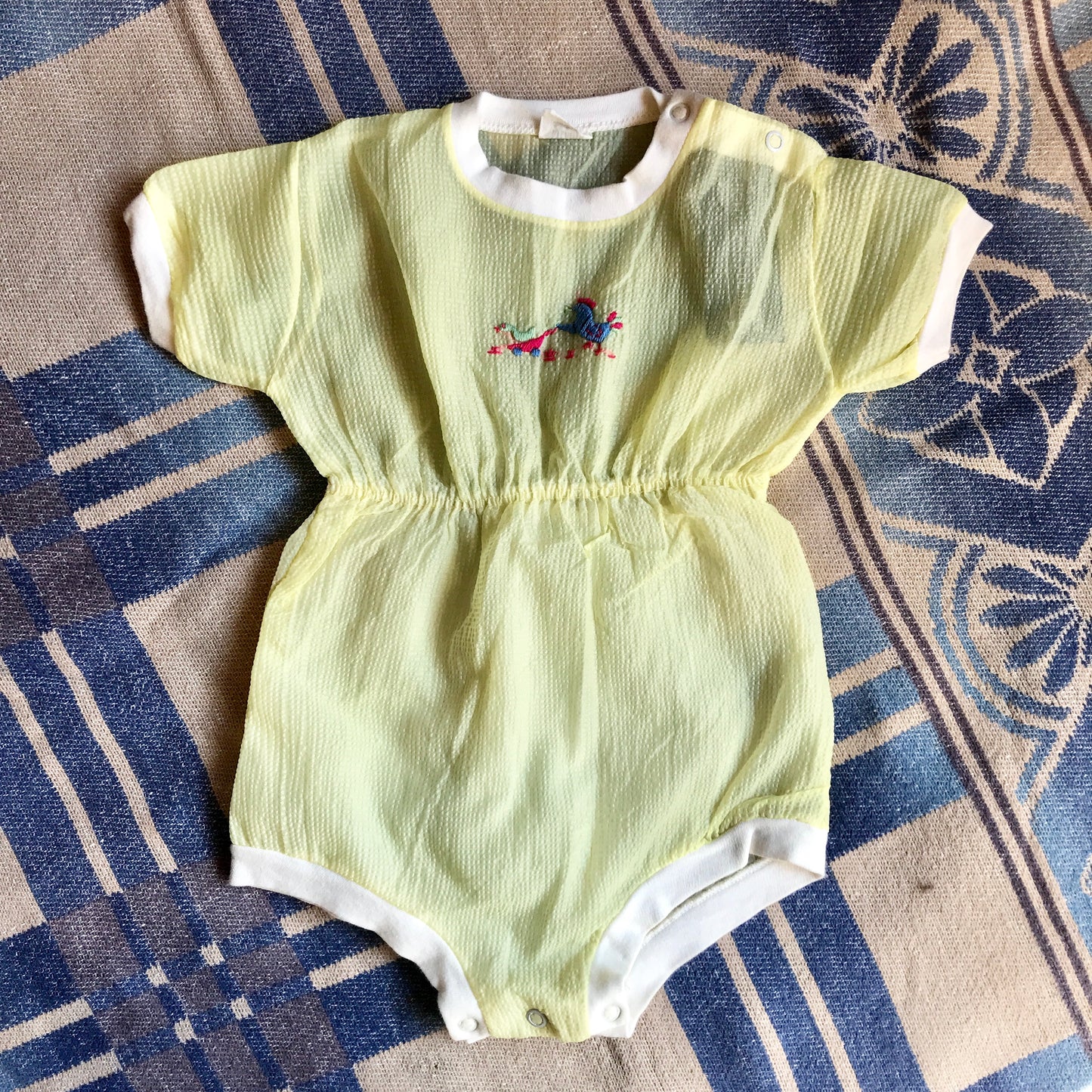 1960s Chicken Embroidered Onesie