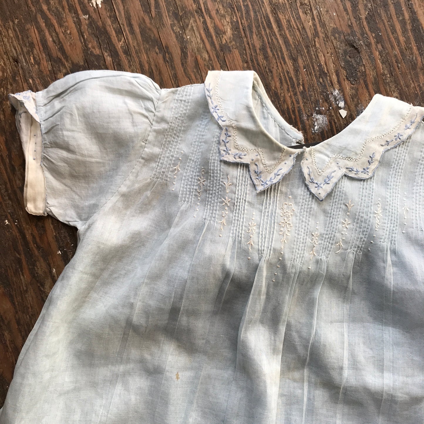 1940s Baby Blue Organdy Baby Dress