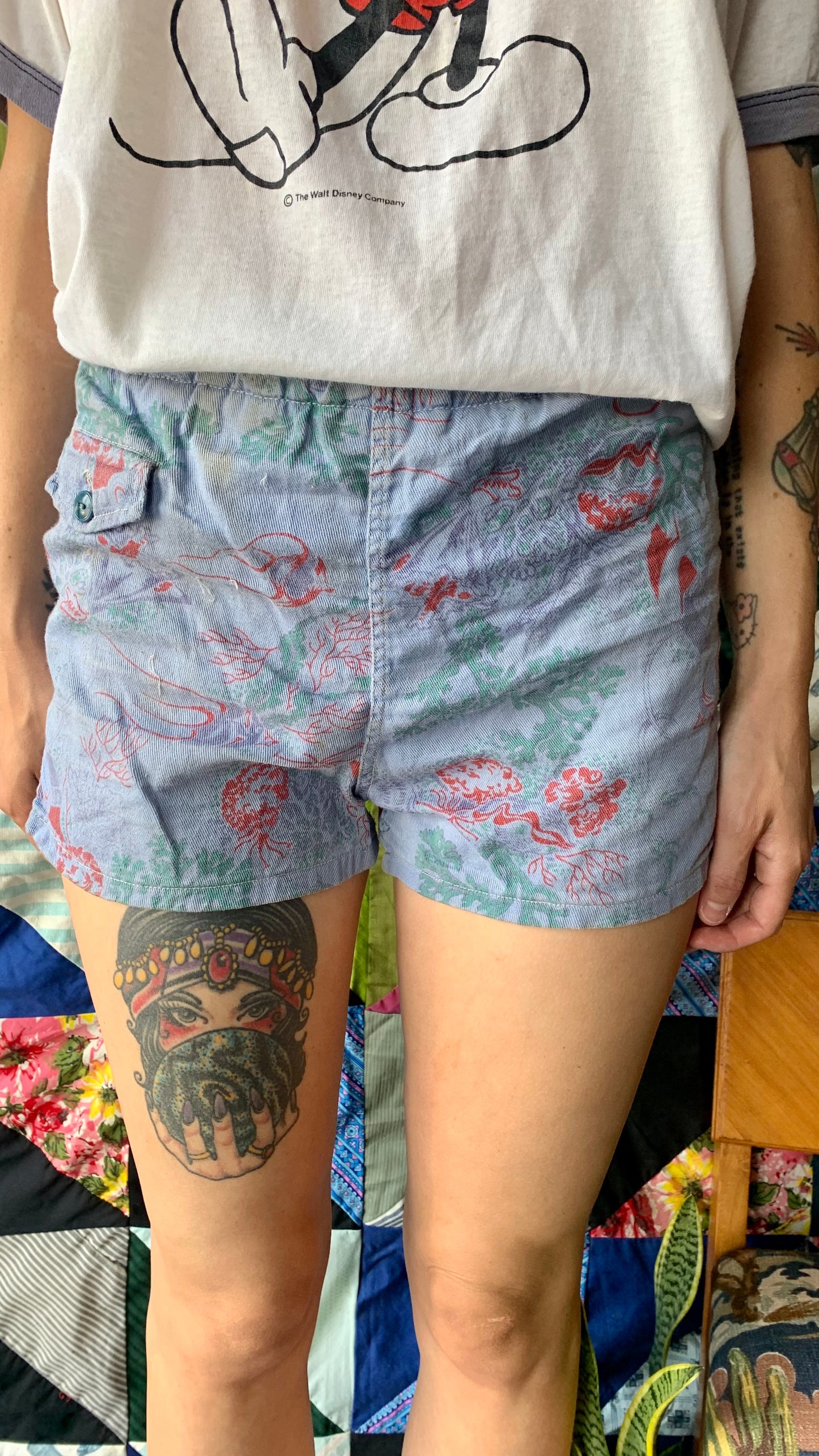 50s Petite Hawaiian Shorts 24"W