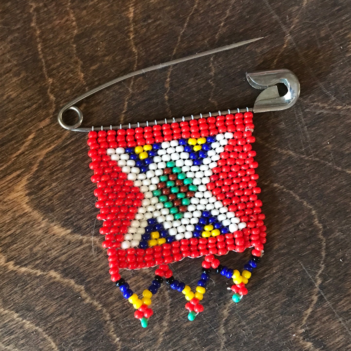 Native American Beaded Safety Pin Piece