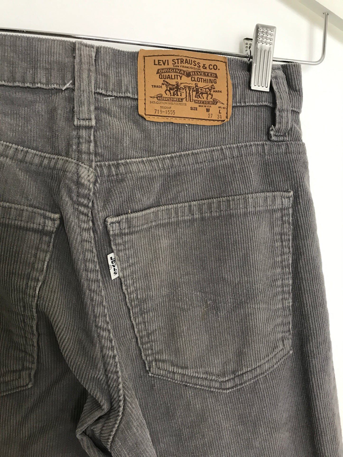 Levis Gray 719 Cords 27x34