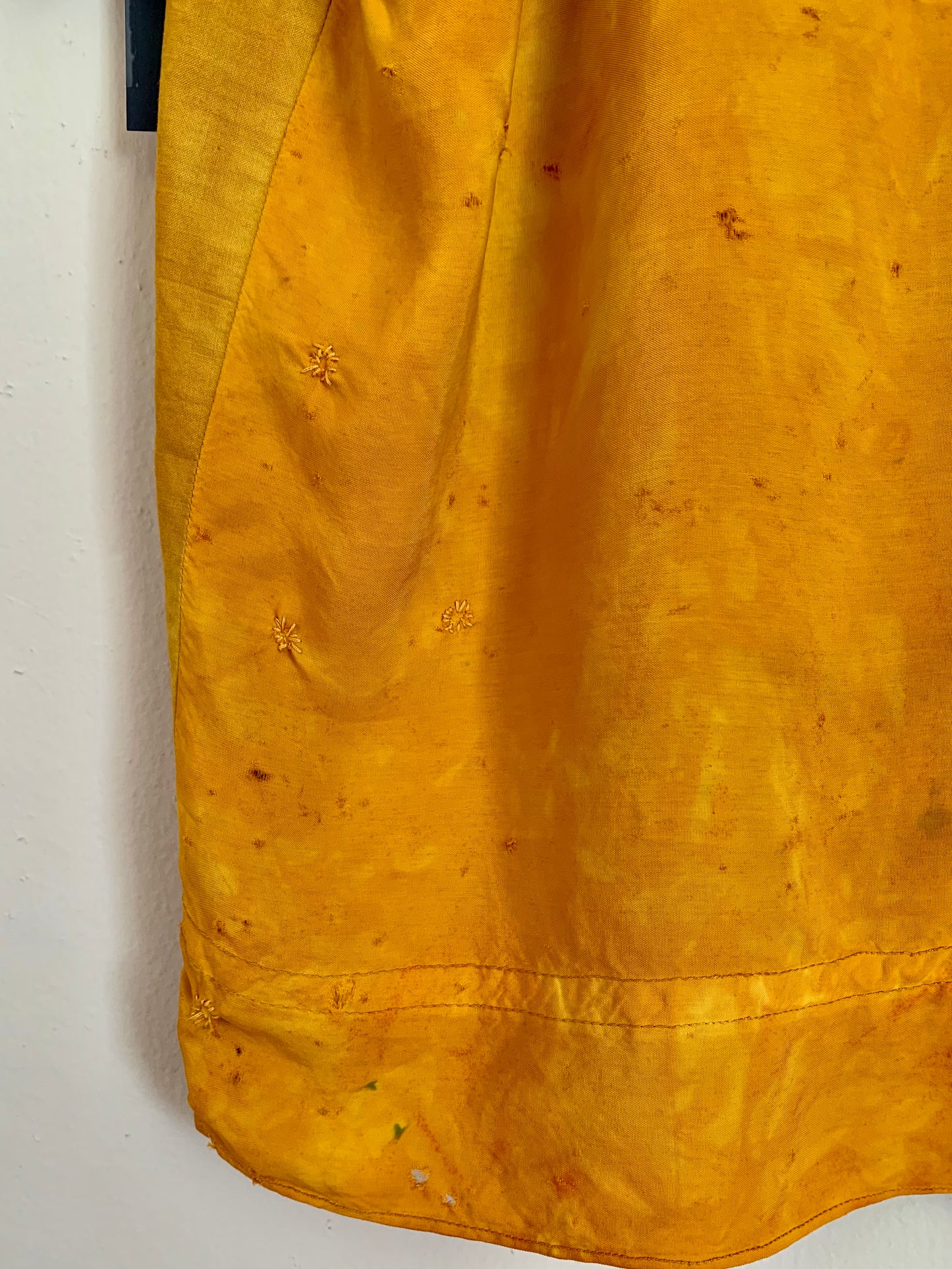 1930s Marigold Silk Hungarian Embroidered Blouse -as is- (XS)
