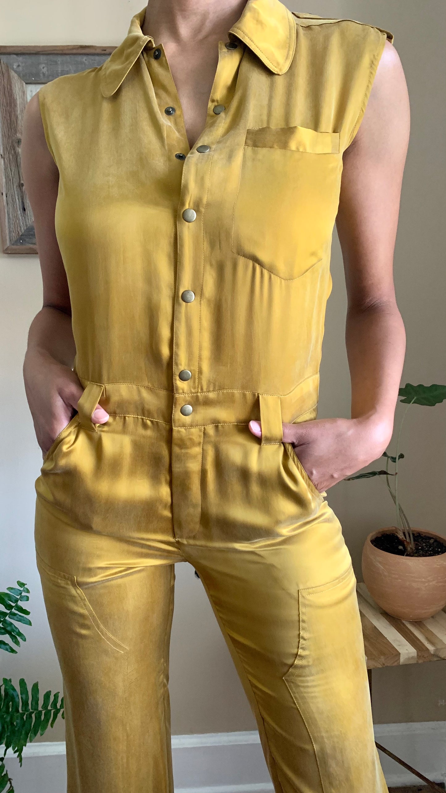 Gold Champagne Land of Distraction Jumpsuit (M)