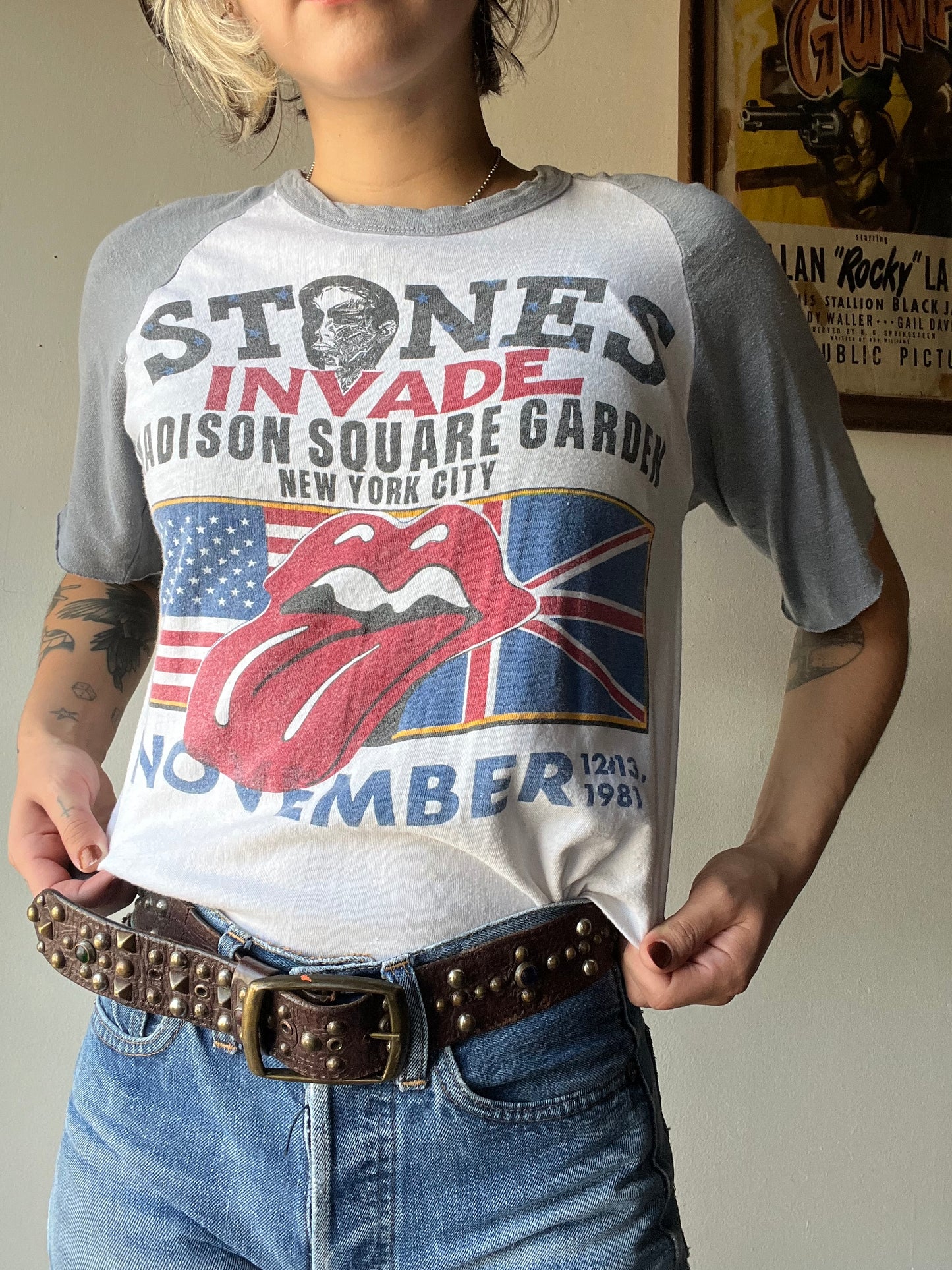 1981 ROLLING STONES Madison Square Garden Raglan Tee (S/M)