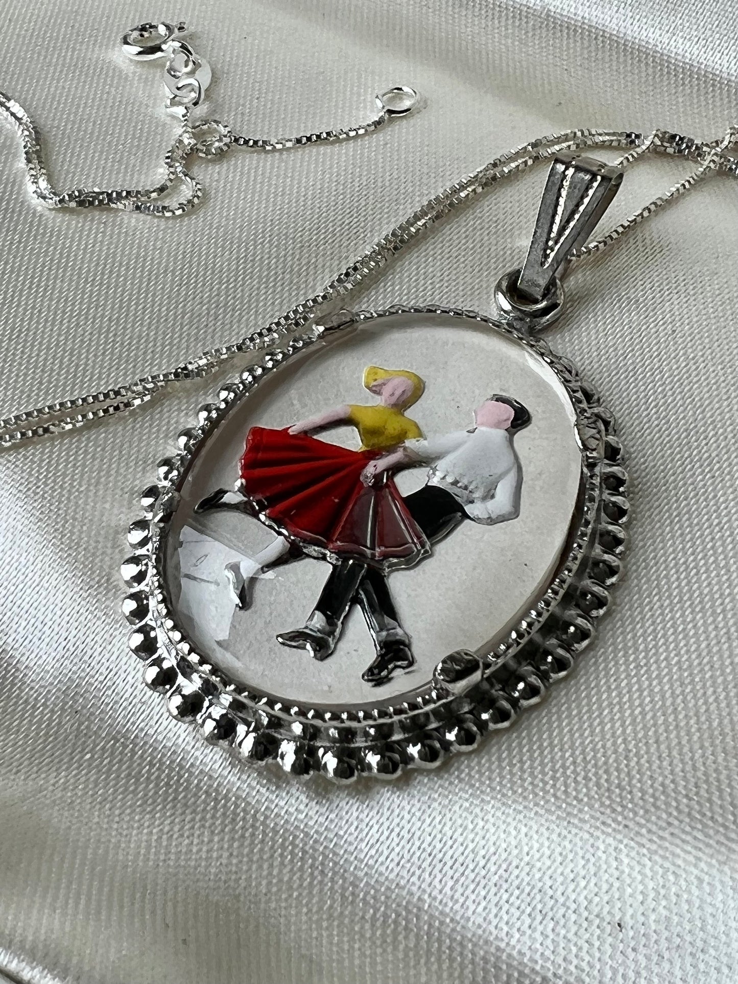 Square Dancing Shadowbox Necklace