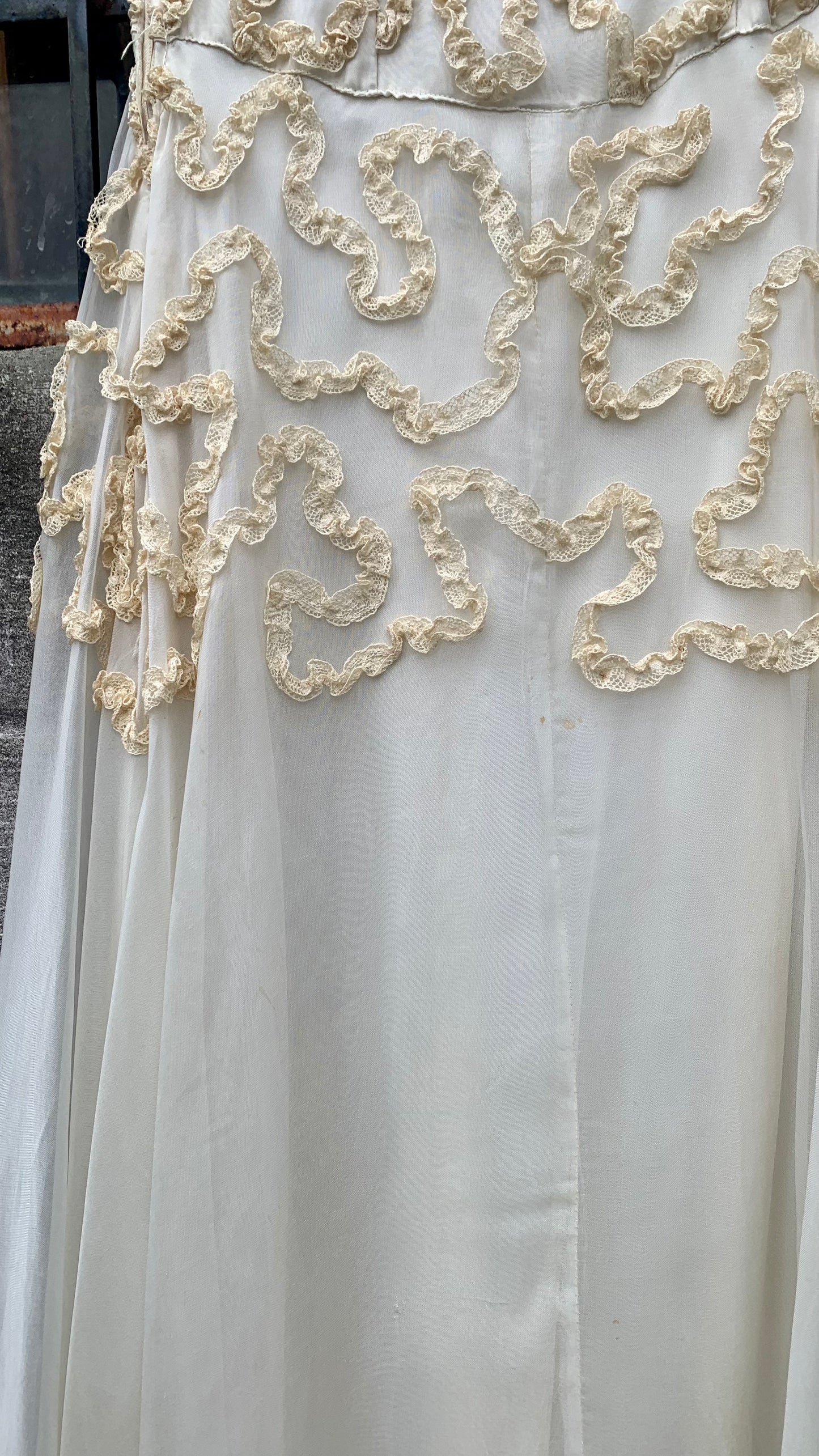 1930s Chiffon & Soutache Wedding Dress (women's 0/2)