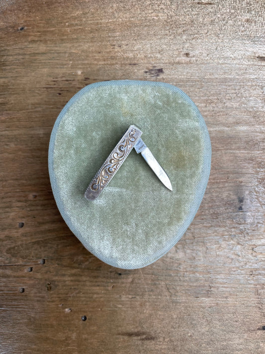 Vintage Sterling Silver Pocket Knife Tie Clip