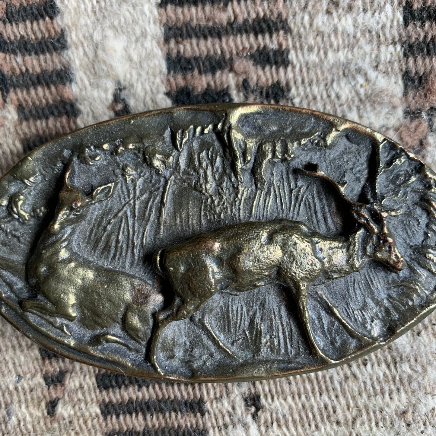 Vtg. Deer Scenery Buckle