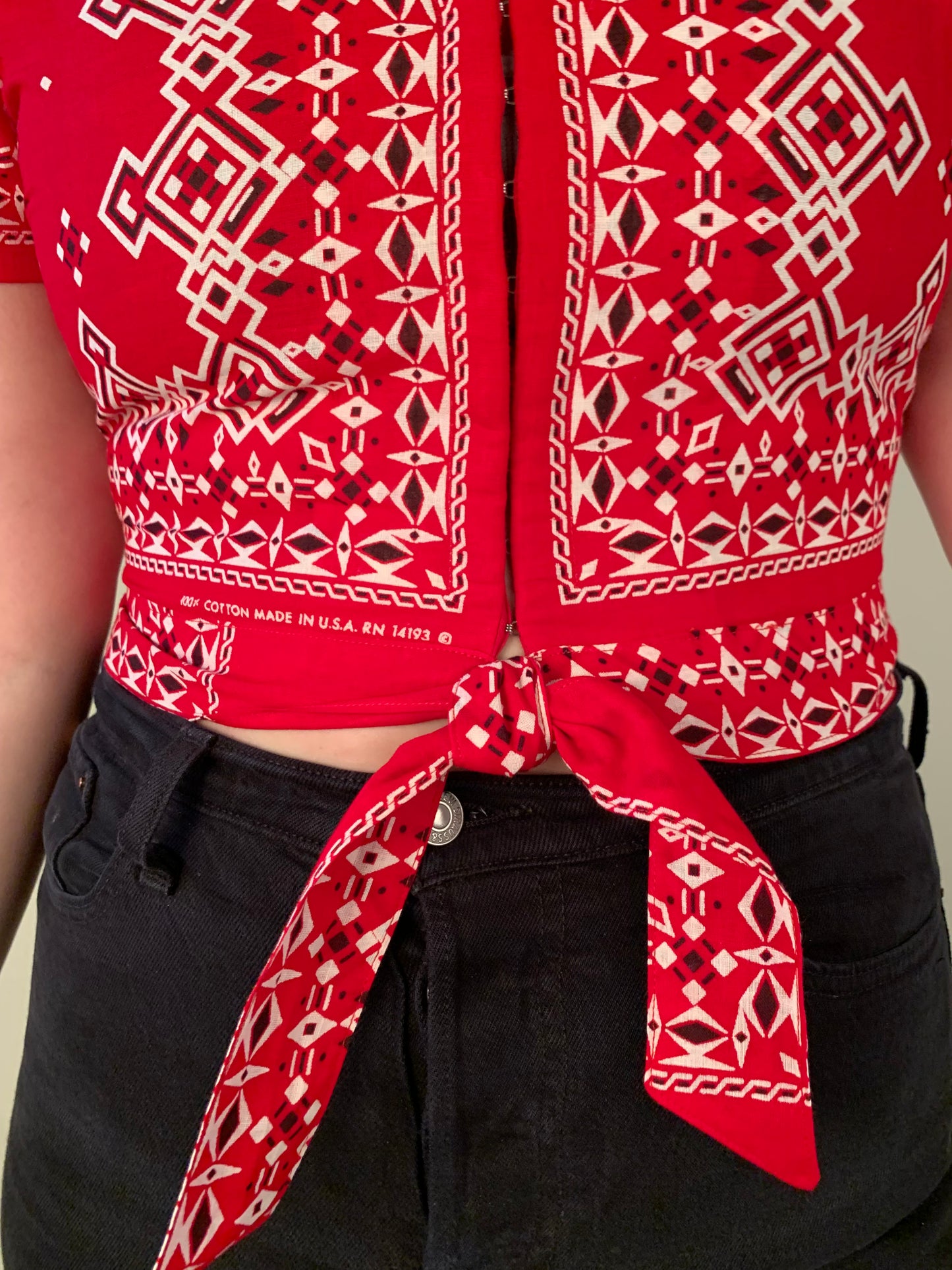 Handmade Red Bandana Top