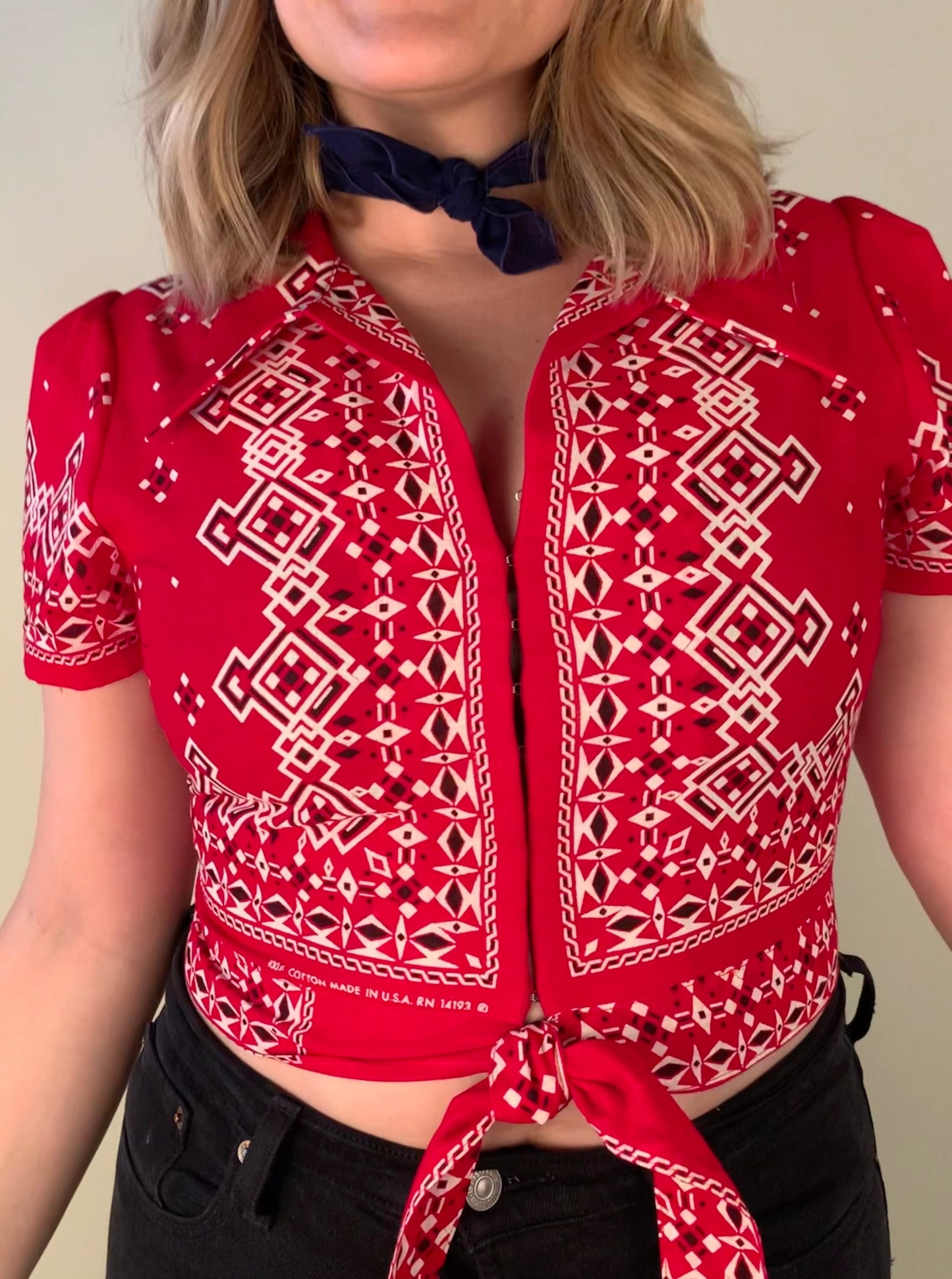 Handmade Red Bandana Top