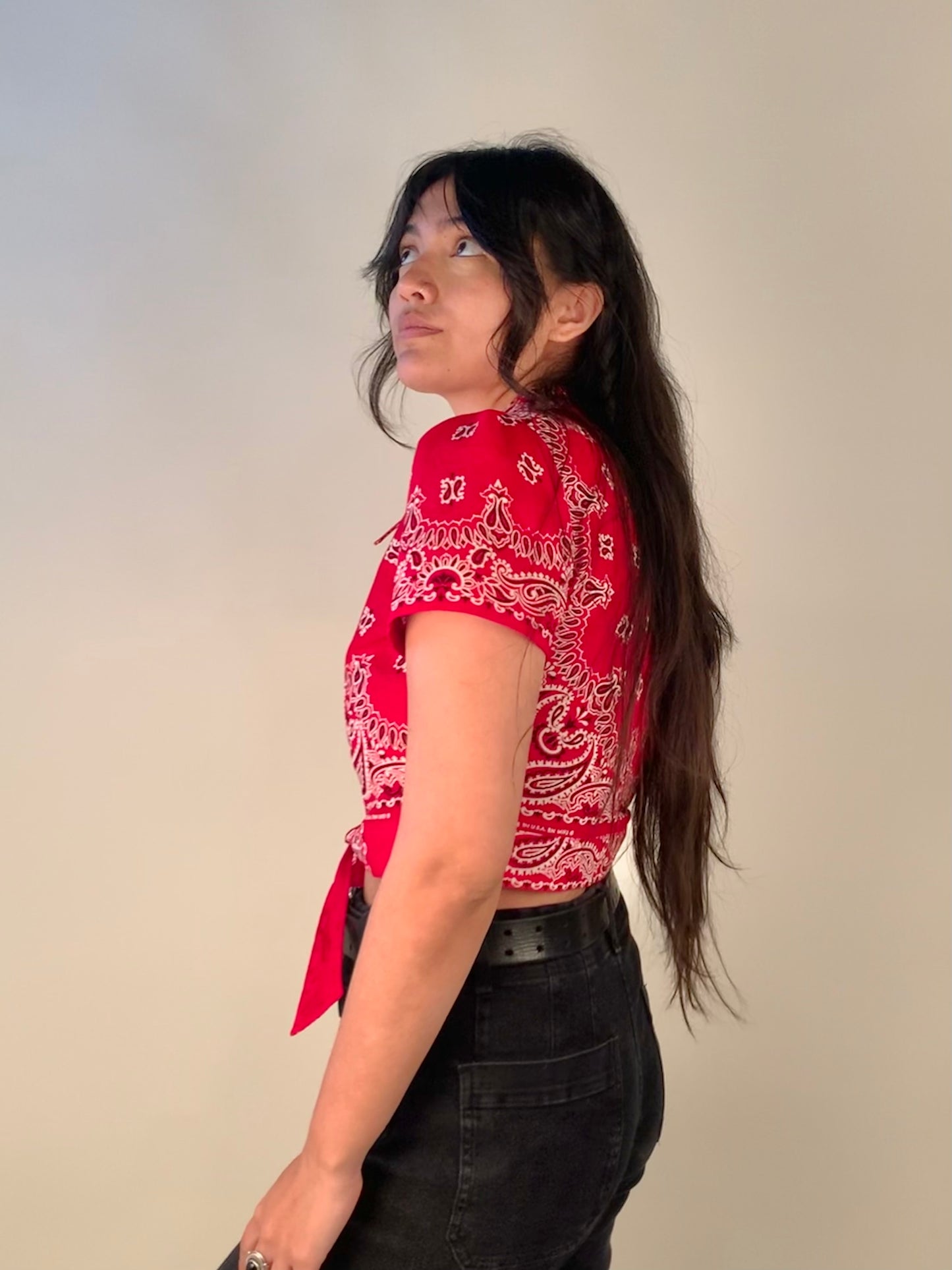 Handmade Red Bandana Top