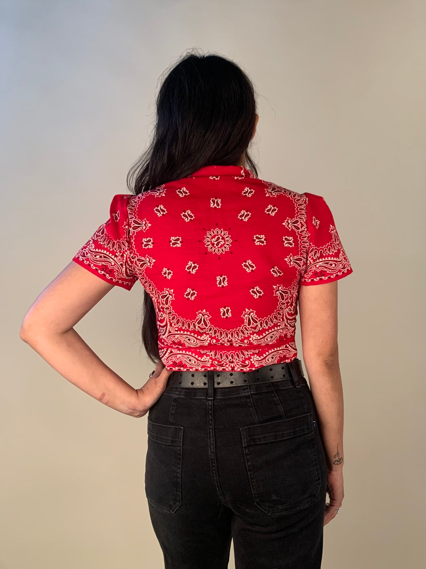 Handmade Red Bandana Top