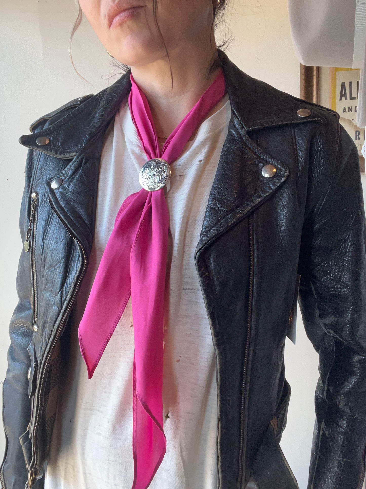 Magenta Silk Western Scarves