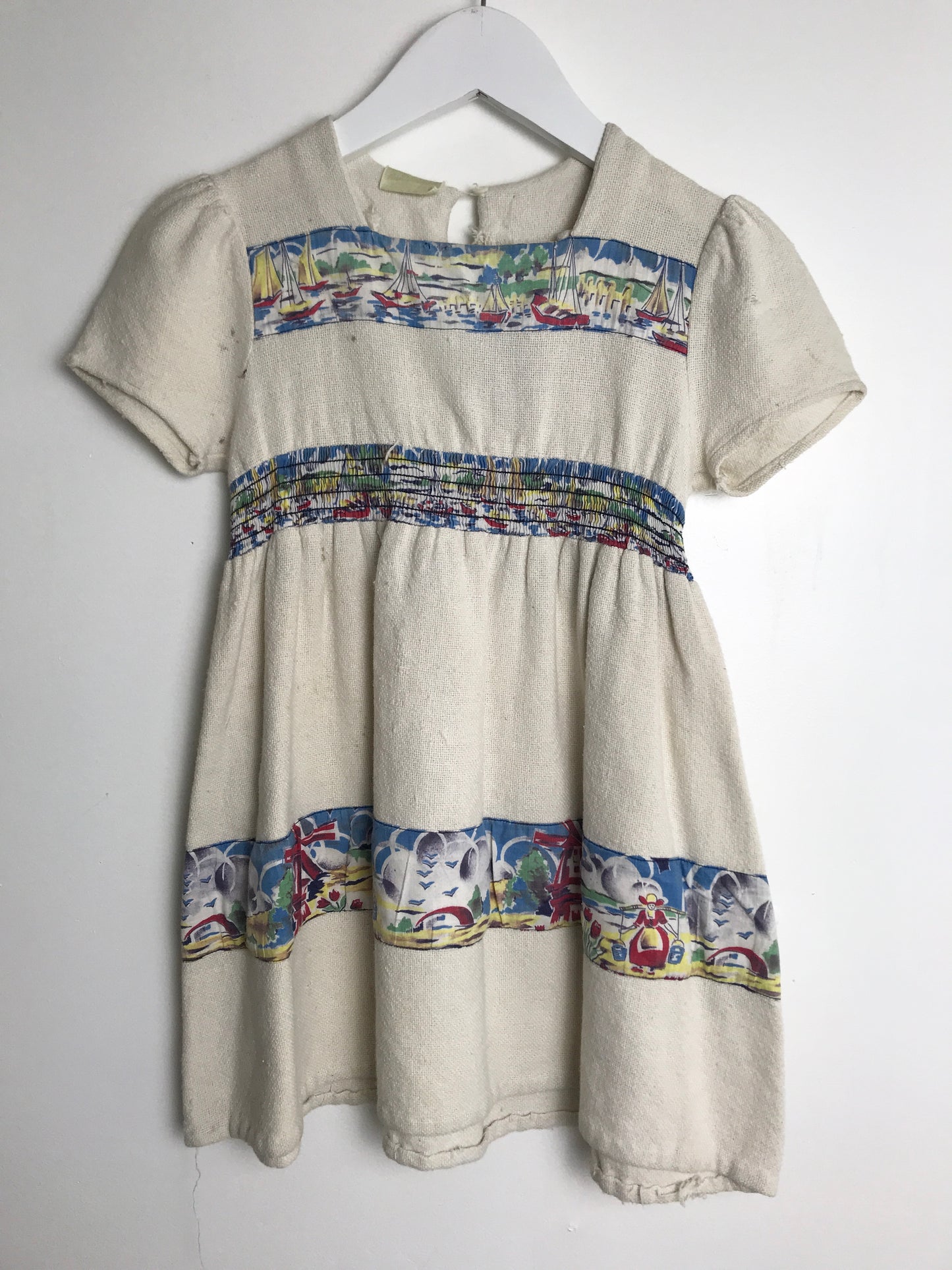 1940s Girls Linen Day Dress (3-4T)