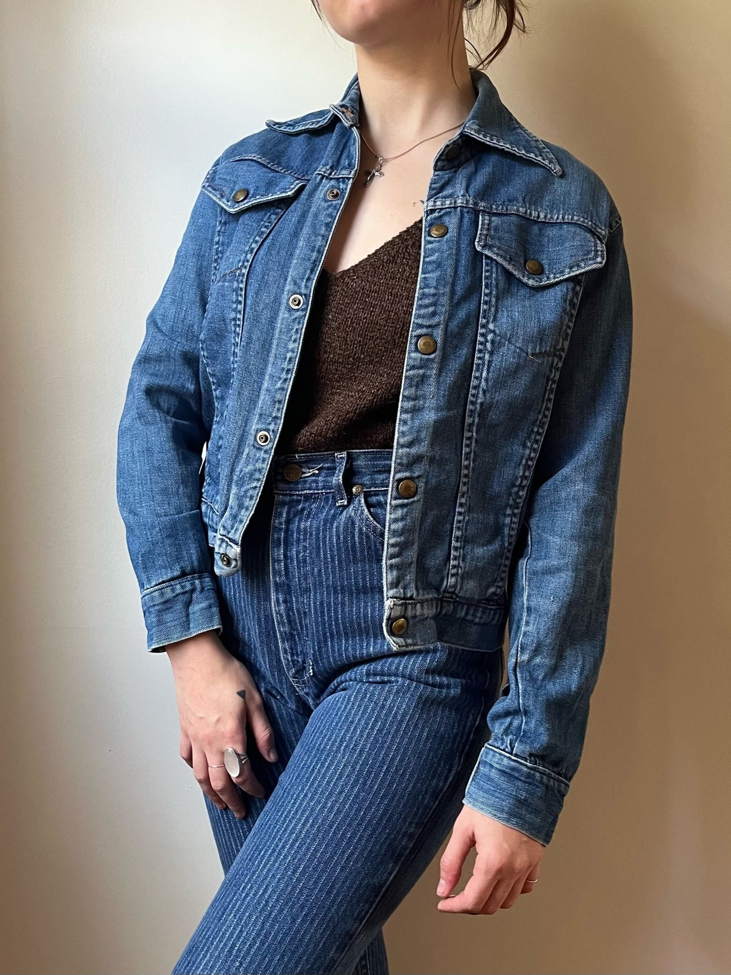 1960s Selvedge Denim Jacket w/ Art (S)