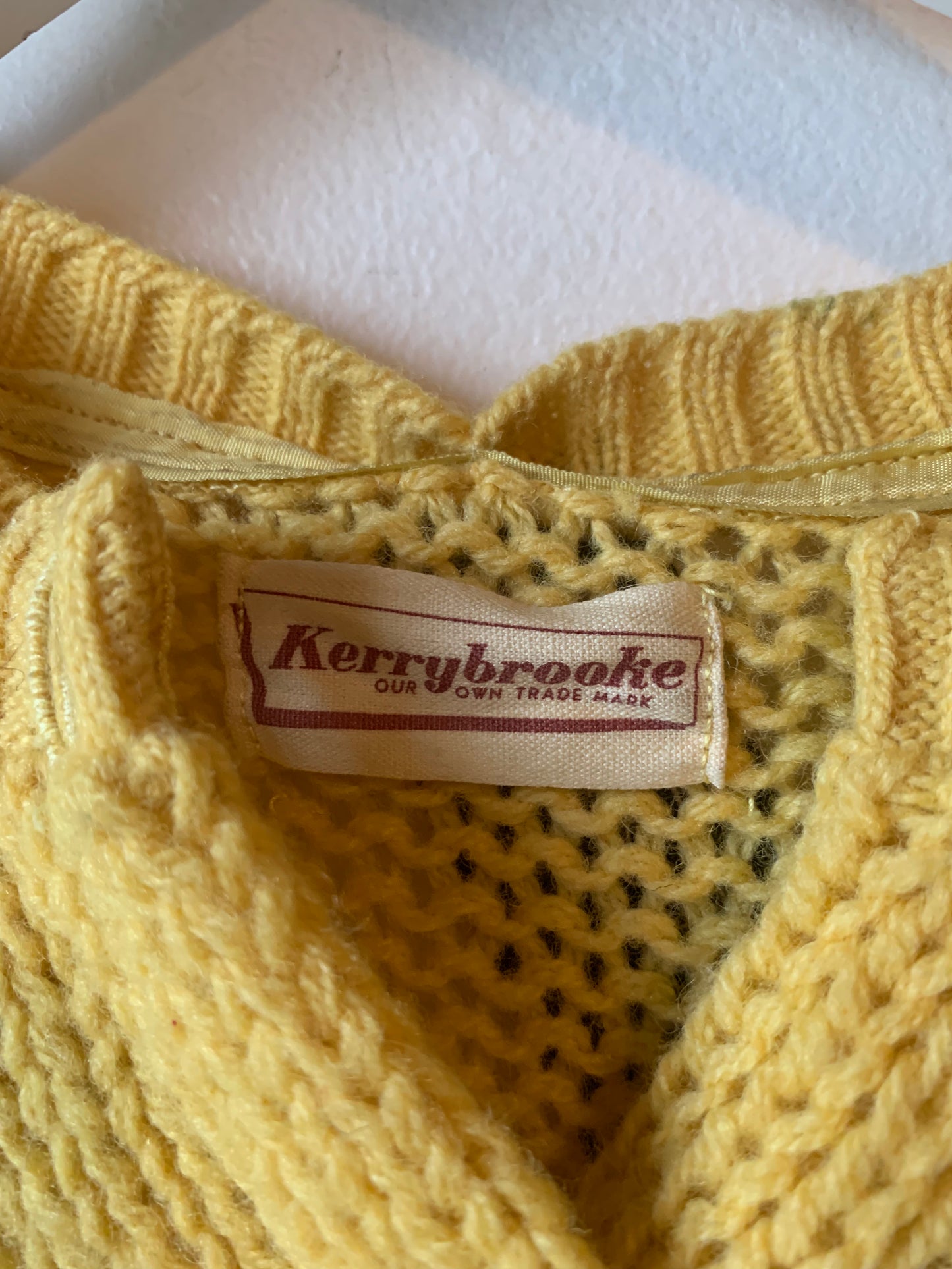 Vintage Yellow Knit Cardigan (S)