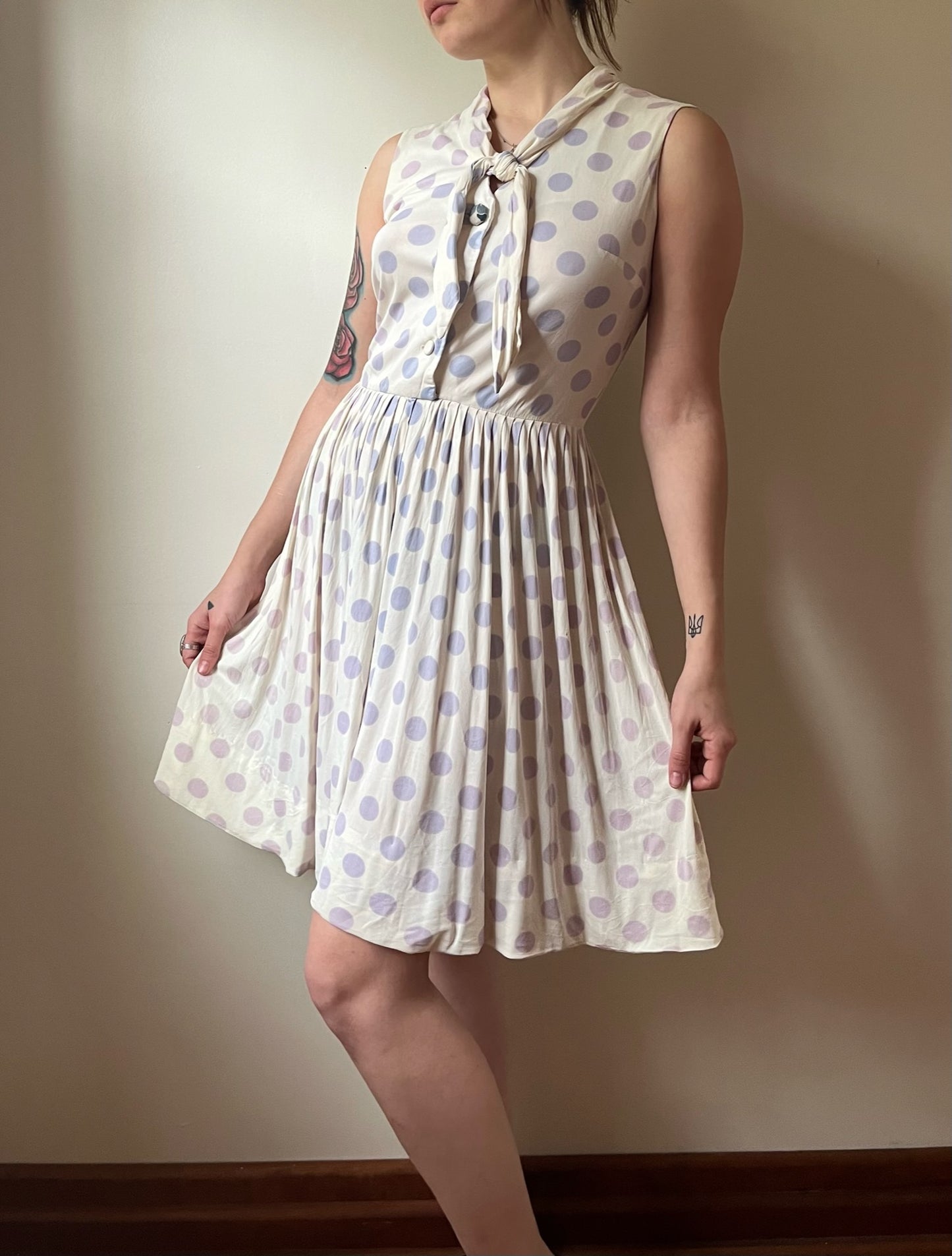 1970s Faded Polkadot Dress (XS/S)