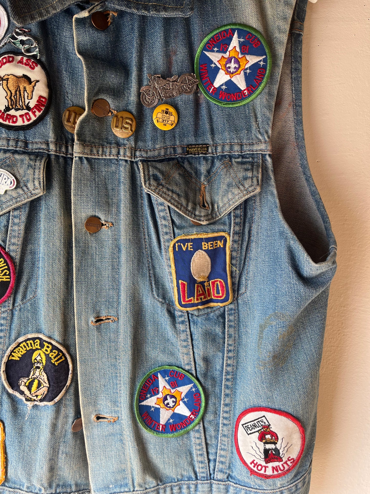 Maverick Custom Patched Denim Vest