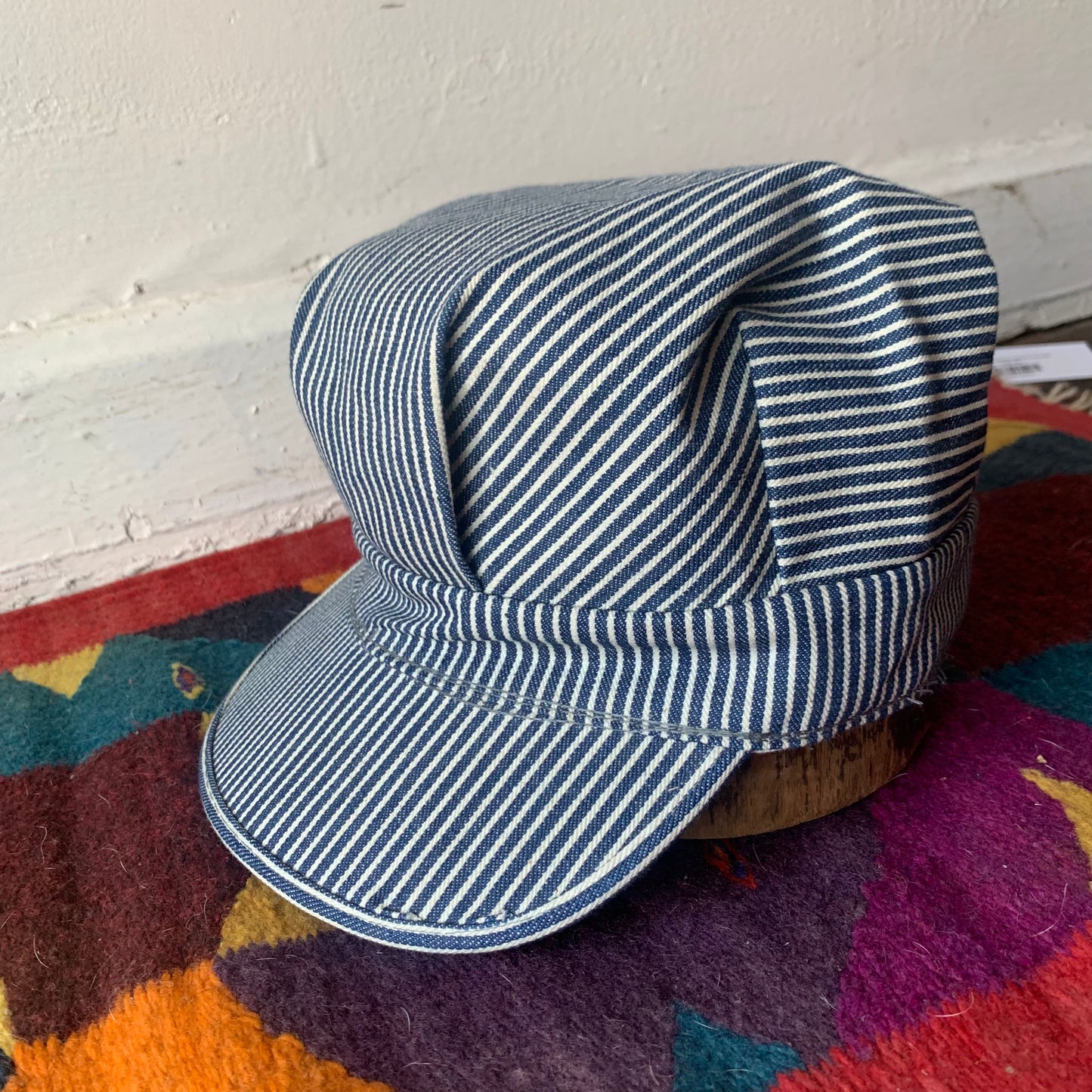 Vtg Sanfordized Pinstripe Railway Cap