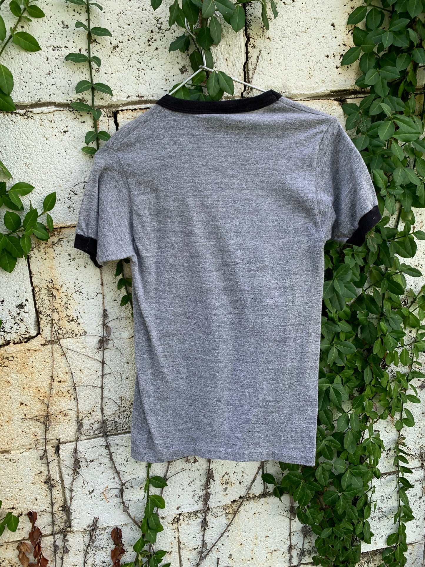 Vtg. Faded Grey Athletic Ringer Tee (XS)