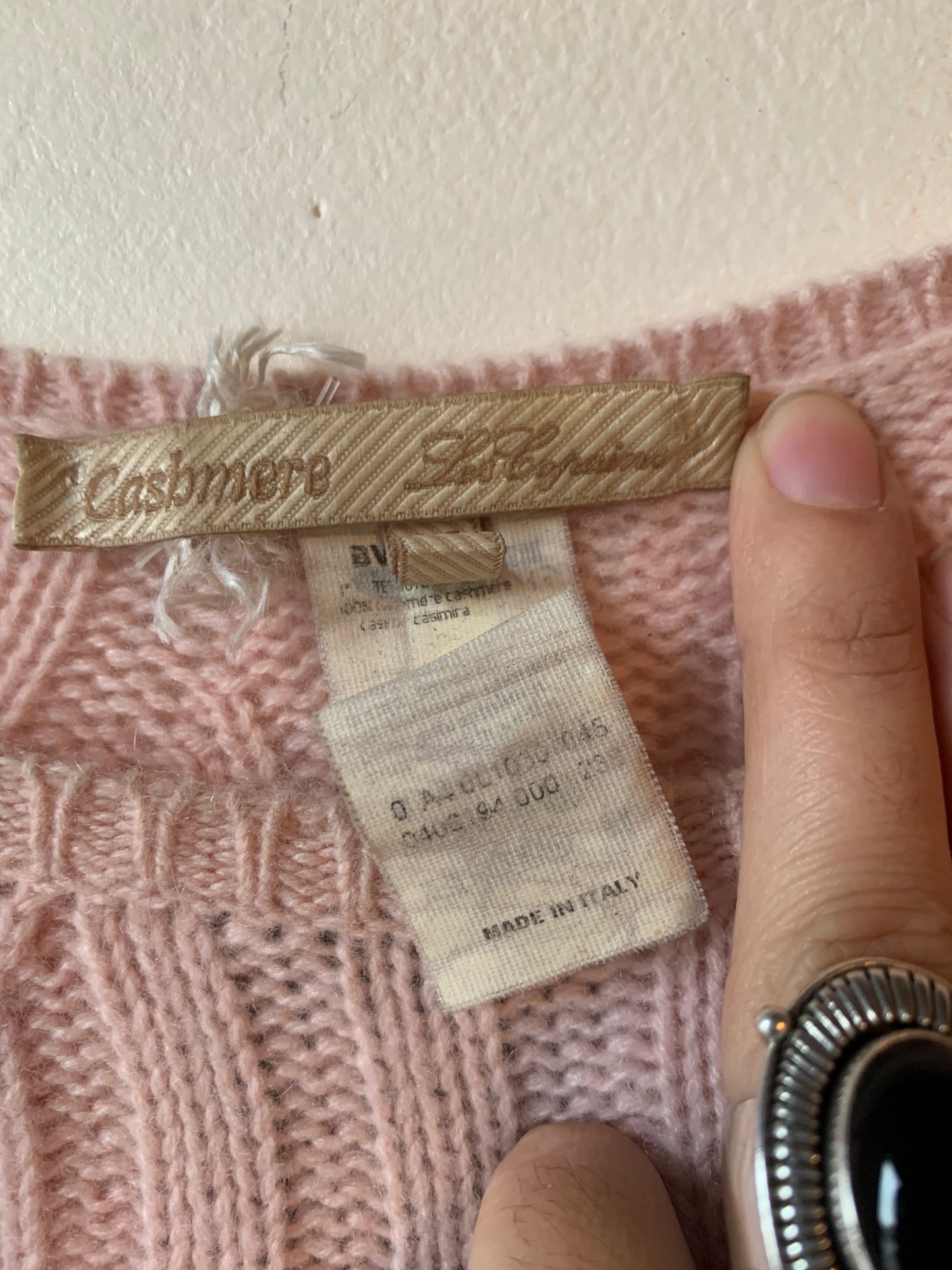 Vintage Pale Blush Les Copains Cashmere Cardigan (S)