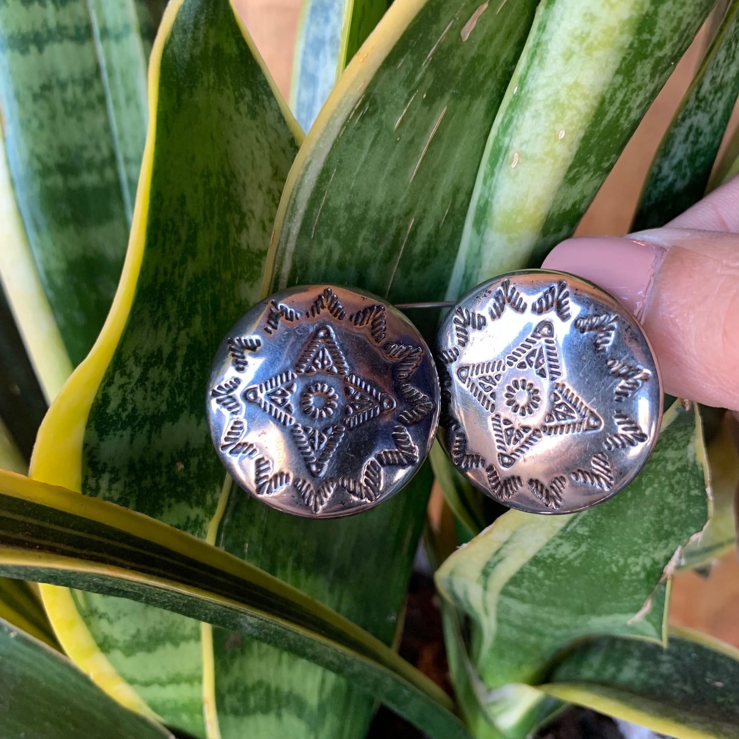 Silvertone Etched Cuff Links (pair)