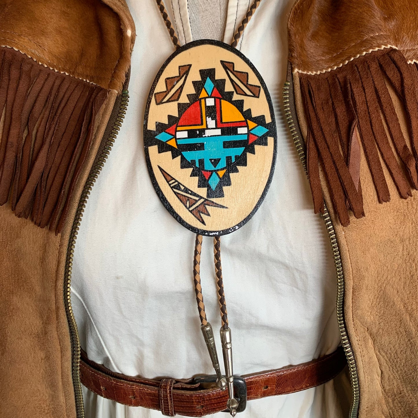 Southwestern Painted Wood Bolo