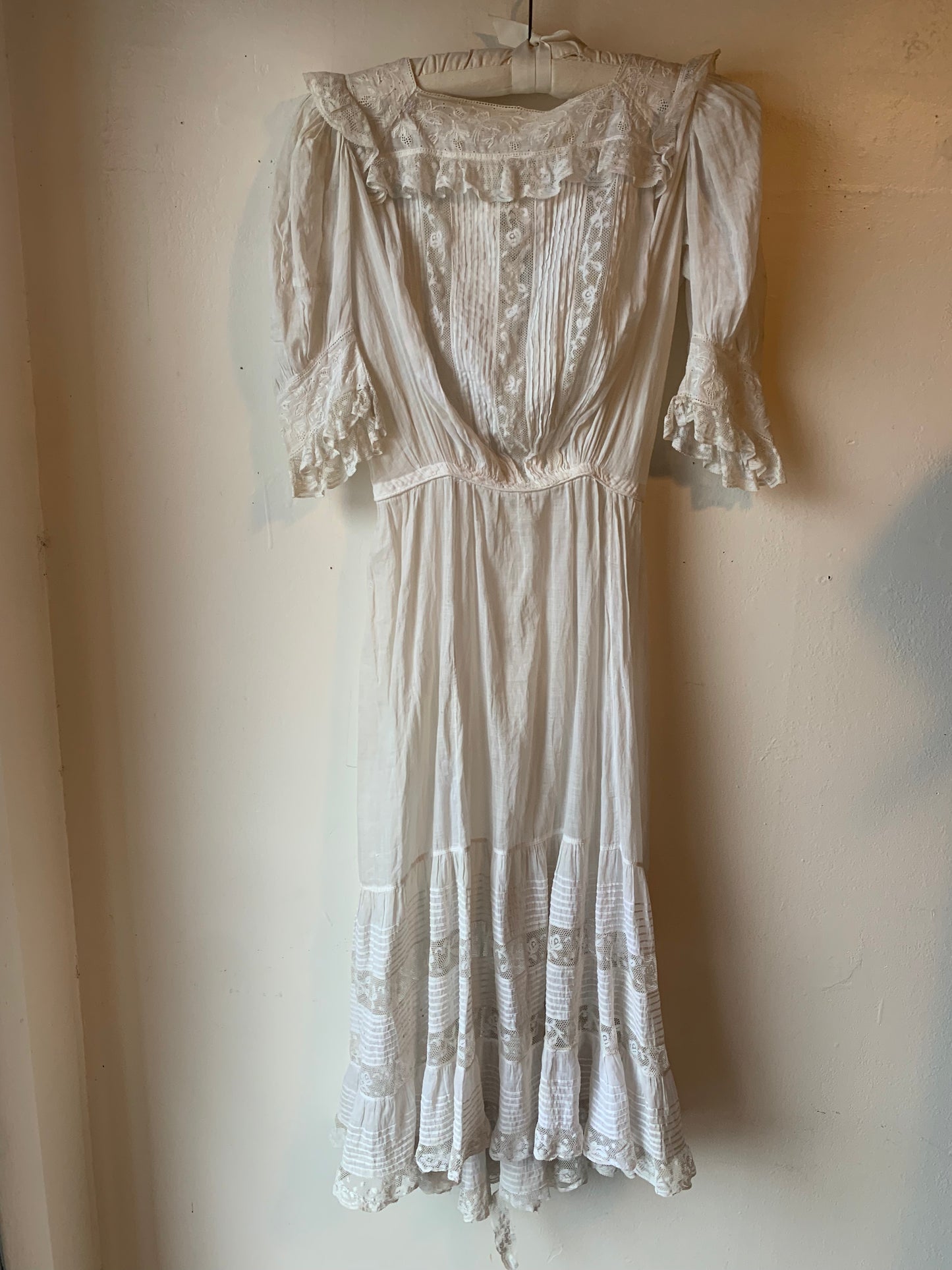 White Lace Edwardian Lawn Dress (XS)