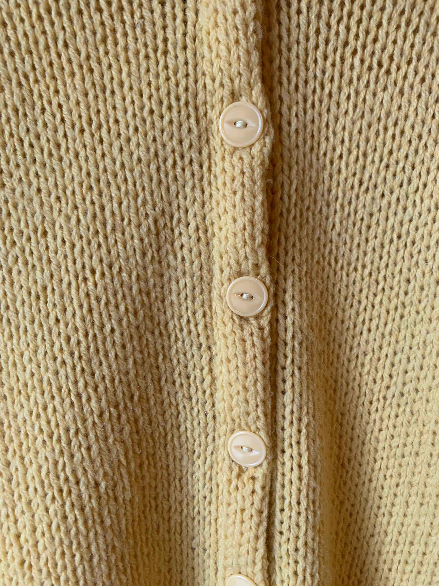 Vintage Yellow Knit Cardigan (S)