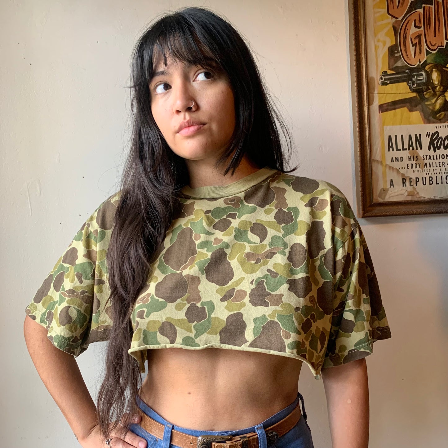 Vintage Camo Crop Top (L/XL)