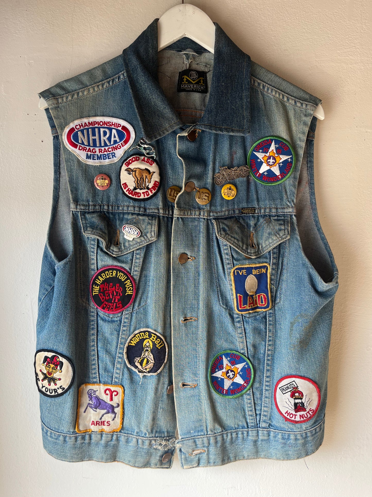 Maverick Custom Patched Denim Vest