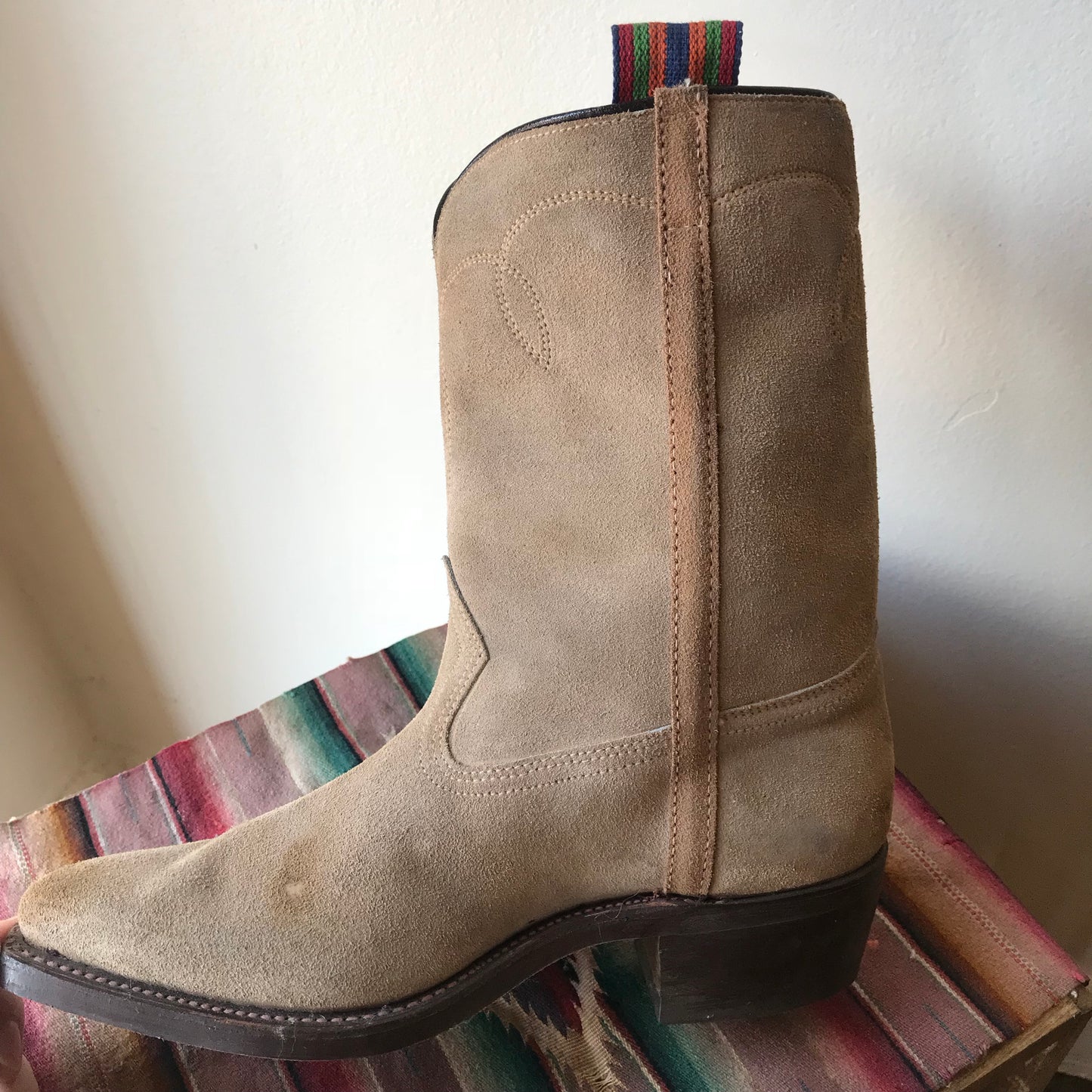 1950s NOS Suede Cowboy Boots women's 5