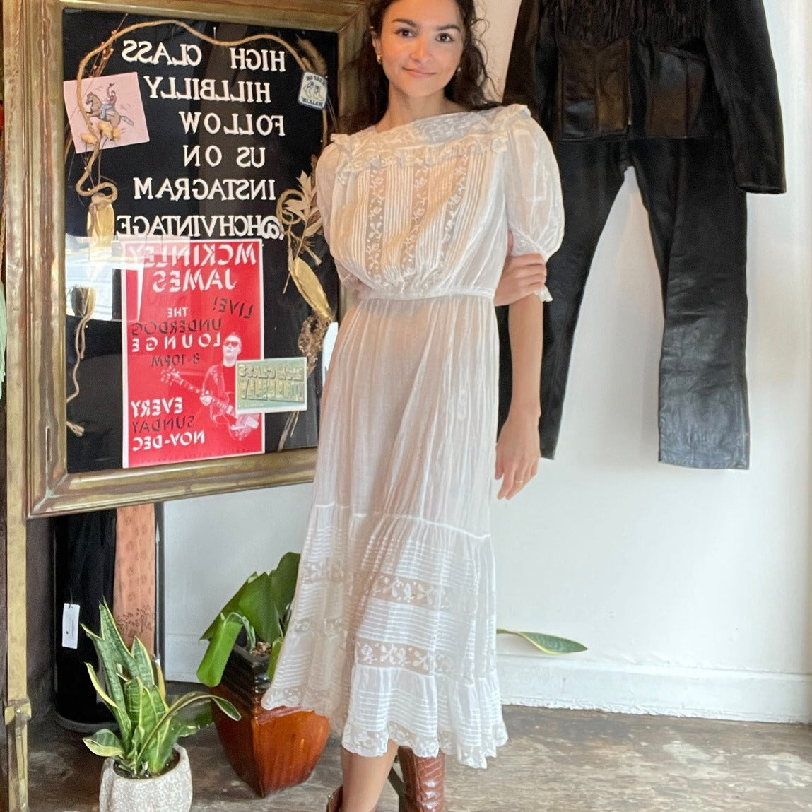 White Lace Edwardian Lawn Dress (XS)