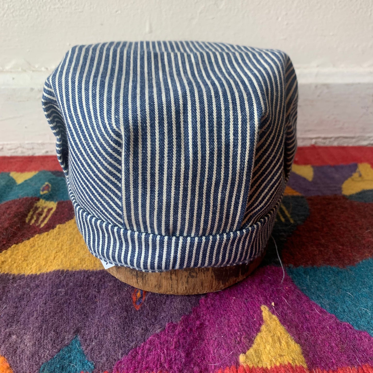 Vtg Sanfordized Pinstripe Railway Cap