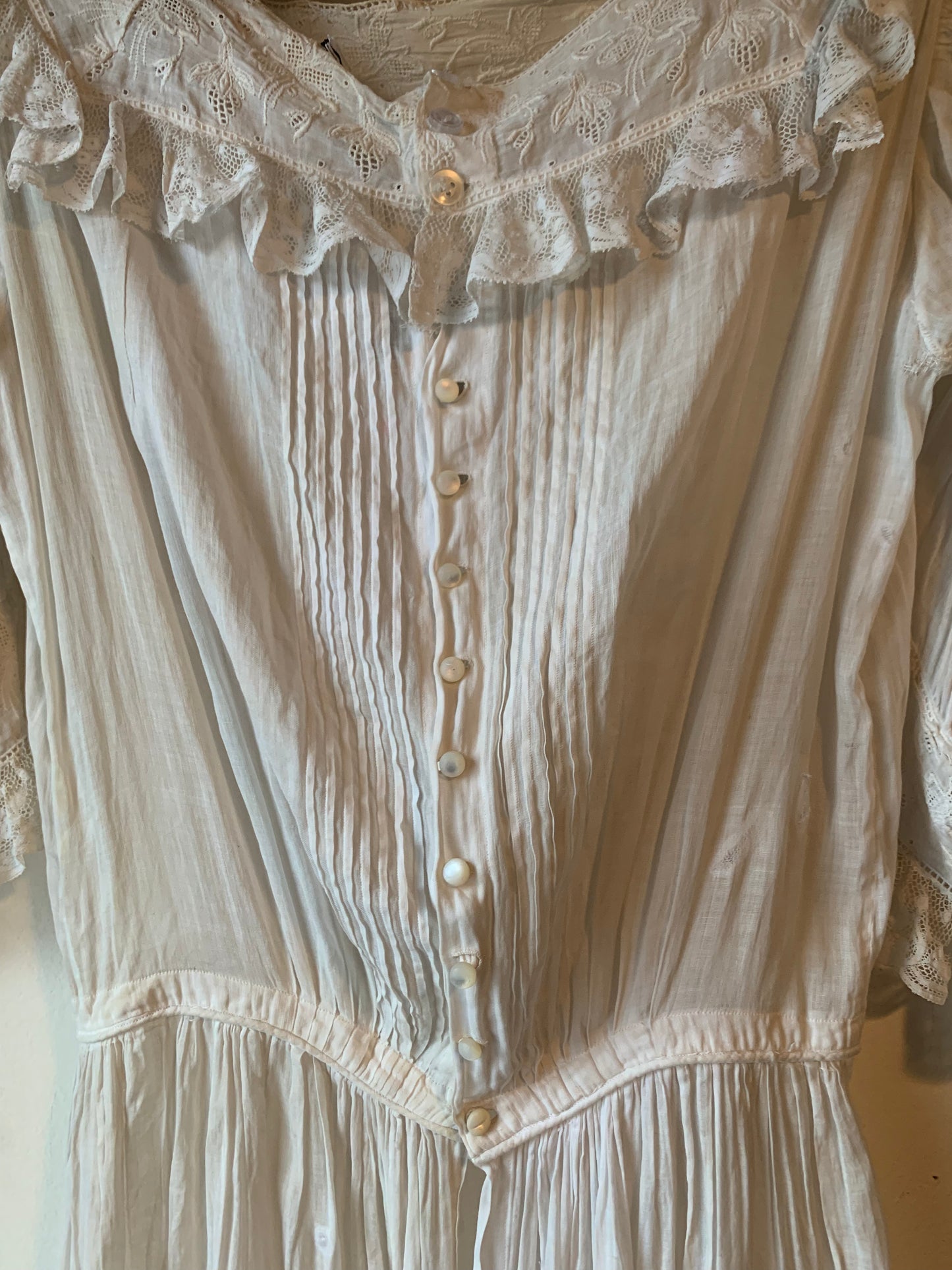 White Lace Edwardian Lawn Dress (XS)