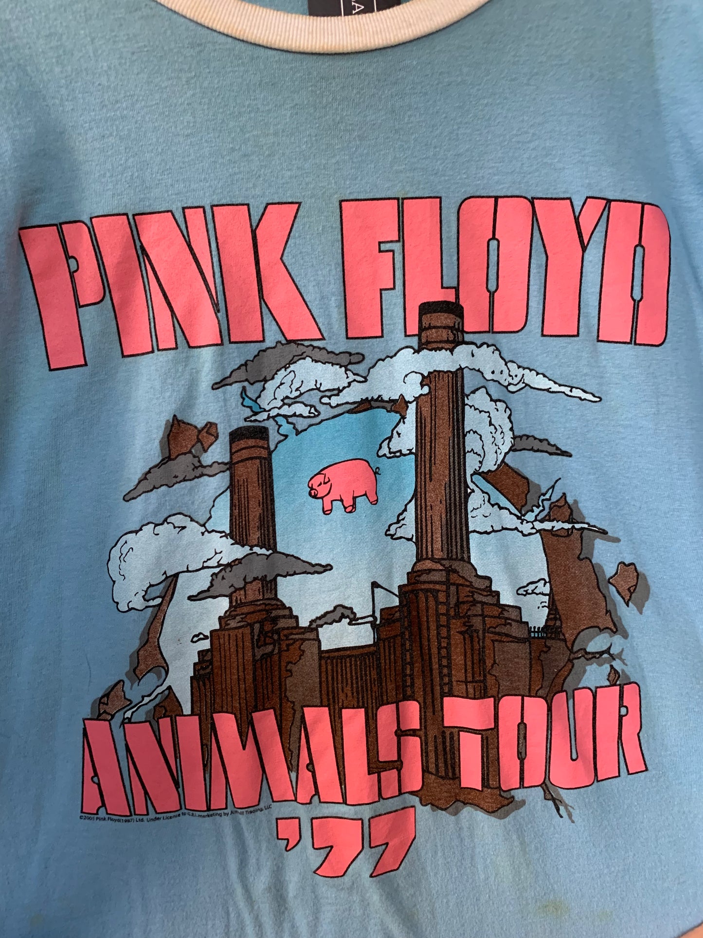 Vtg. Pink Floyd Blue Raglan Tee (XXL)