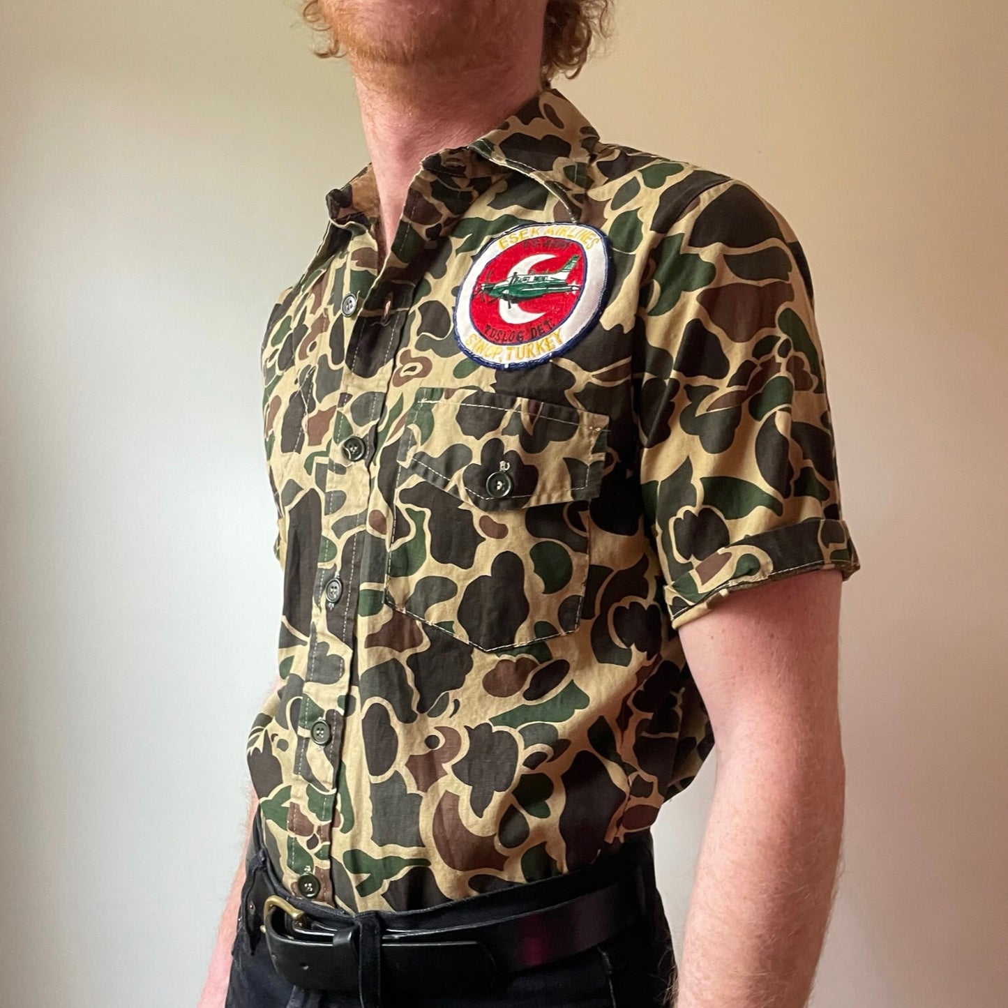 ESEK Airlines Camo Button Down Shirt (S)