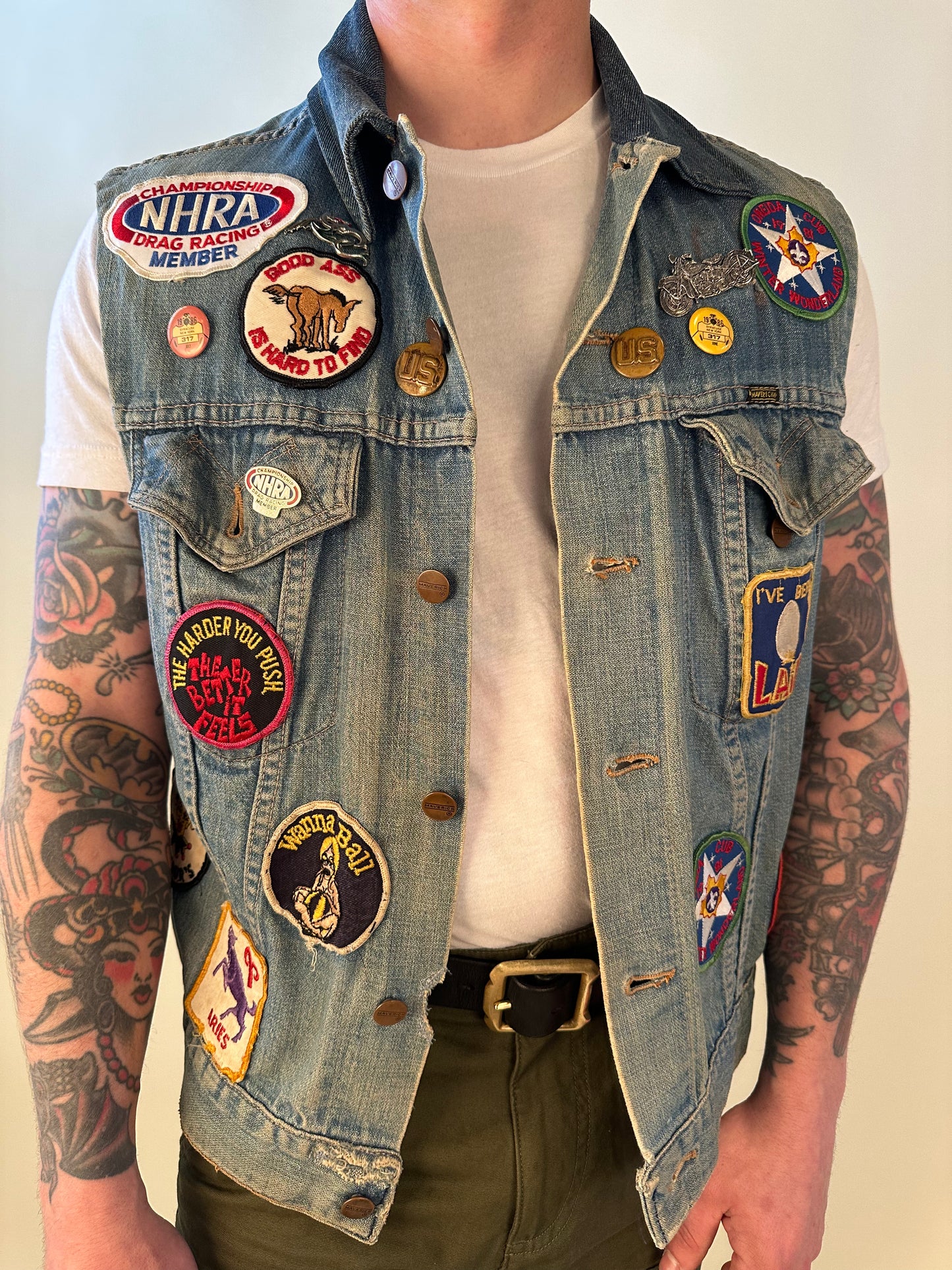 Maverick Custom Patched Denim Vest